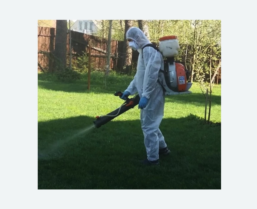 Обработка участка от клещей в поселке Первомайское Обработка участка от клещей